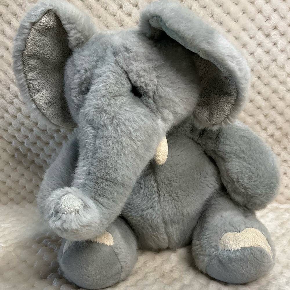 Russ Berrie Retired Gray Plush Elephant Elroy Vintage 4333 Stuffed Animal Toy